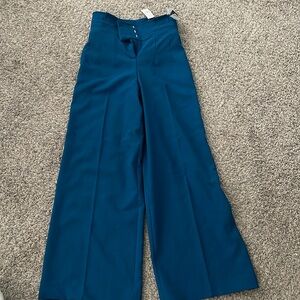 Teal blue high waist palazzo pants size 4 petite, new with tags.